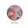 Rubber Round Pink Disco Ball Mouse Pad - Aesthetic Desk Accessory for Office, Laptop, Computer - Ideal Gift for Women, Girls 2