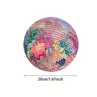 Rubber Round Pink Disco Ball Mouse Pad - Aesthetic Desk Accessory for Office, Laptop, Computer - Ideal Gift for Women, Girls 2
