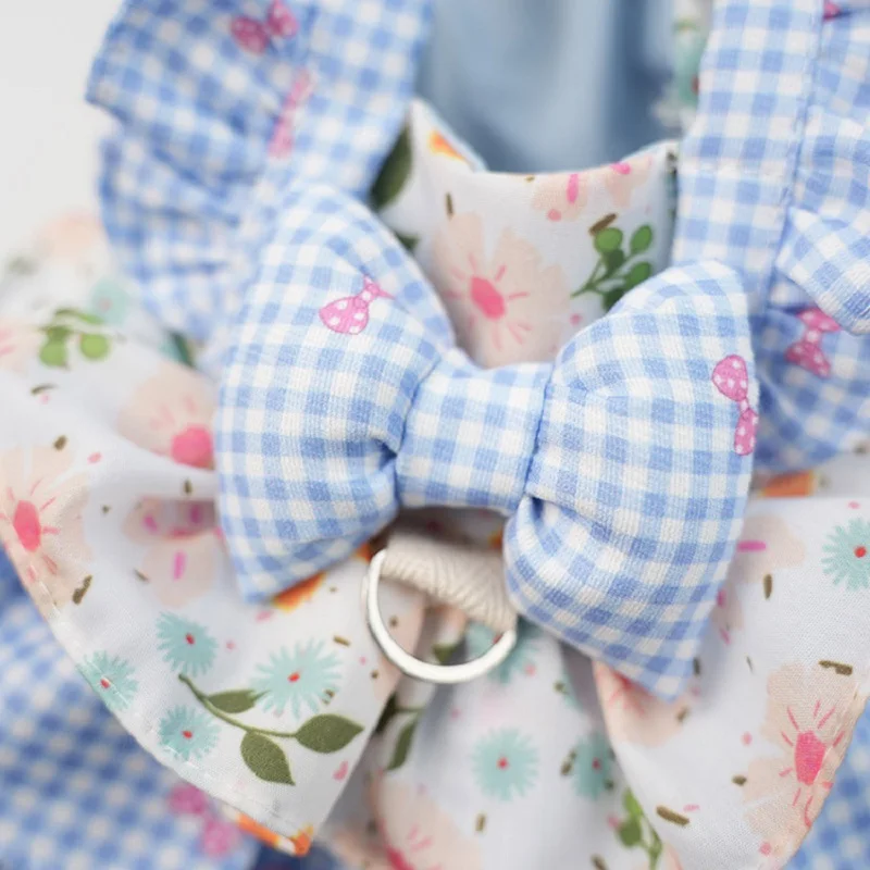Spring Summer Petticoat for Dog Small Medium-sized Dogs Cats D-Ring-Floral Glorietta Lovely Skirts Lovely Ruffled Design