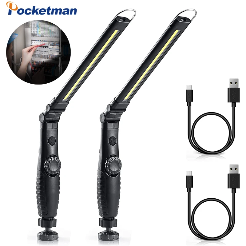 

Portable 360 Rotatable COB LED Work Light USB Rechargeable Flashlight Magnetic Base Work Lamp Waterproof Torch Inspection Light
