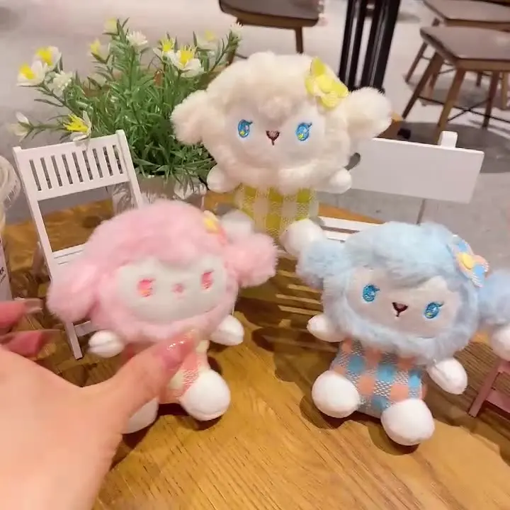 

new Cute Network Fashion Cute Head Cover Sheep Doll Plush softToy Couple pretty Pendant Cloth Doll pretty Keychain birthday gift