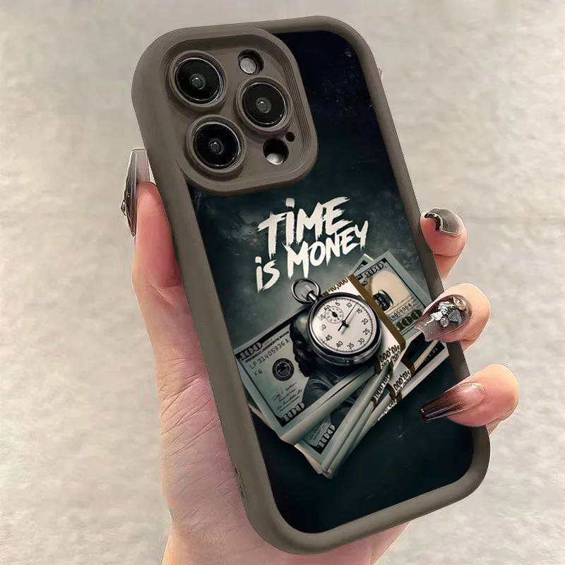 Luxury Time is Money Printed Soft Phone Case Cover