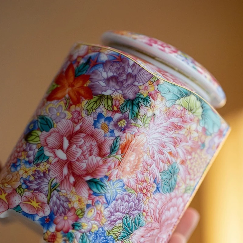 490ml Ceramic Tea Sealed Jar Household High-end Black Tea Pu'er Tea Can Moisture Proof Can Coffee Bean Storage Tank