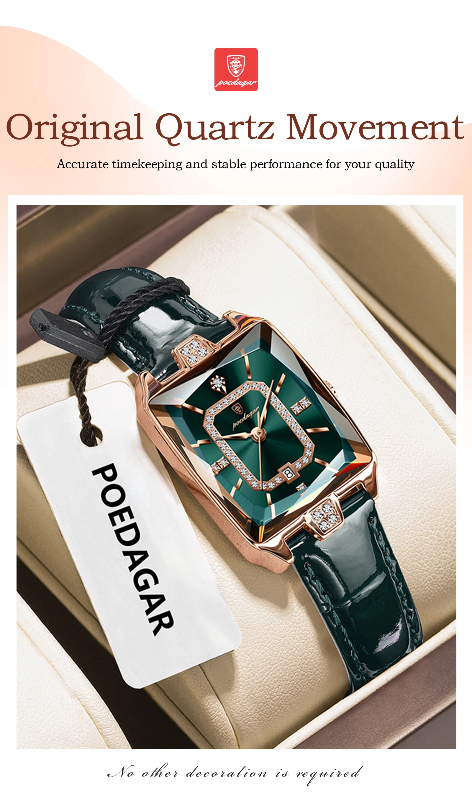POEDAGAR Original Luxury Women Wristwatch Waterproof Leather Date Woman Watch Elegant High Quality Quartz Women's Watches Reloj