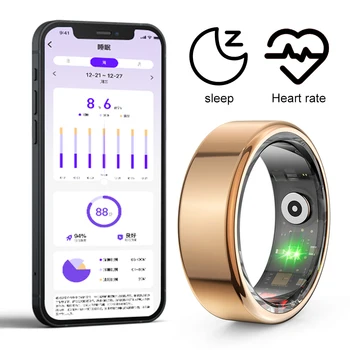R02 Smart Ring Heart Rate Tracker 5.0 Bluetooth-Compatible Blood Oxygen Tracker Multi-sport Modes Wearable for Android for IOS 6