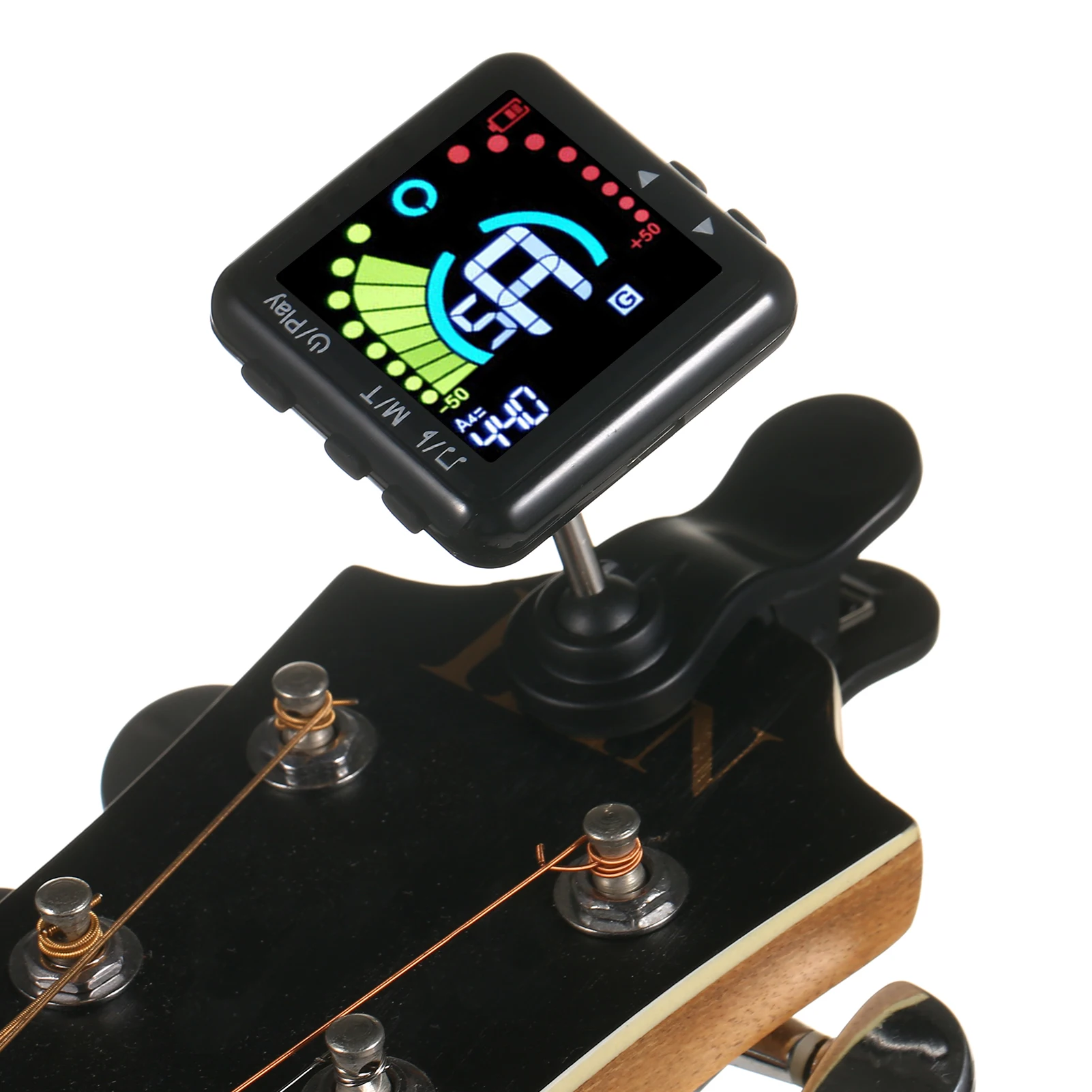 Professional Guitar Tuner Rechargeable Guitar Tuner Clip On LED Display with Metronome for all Instruments Guitar Violin Ukulele