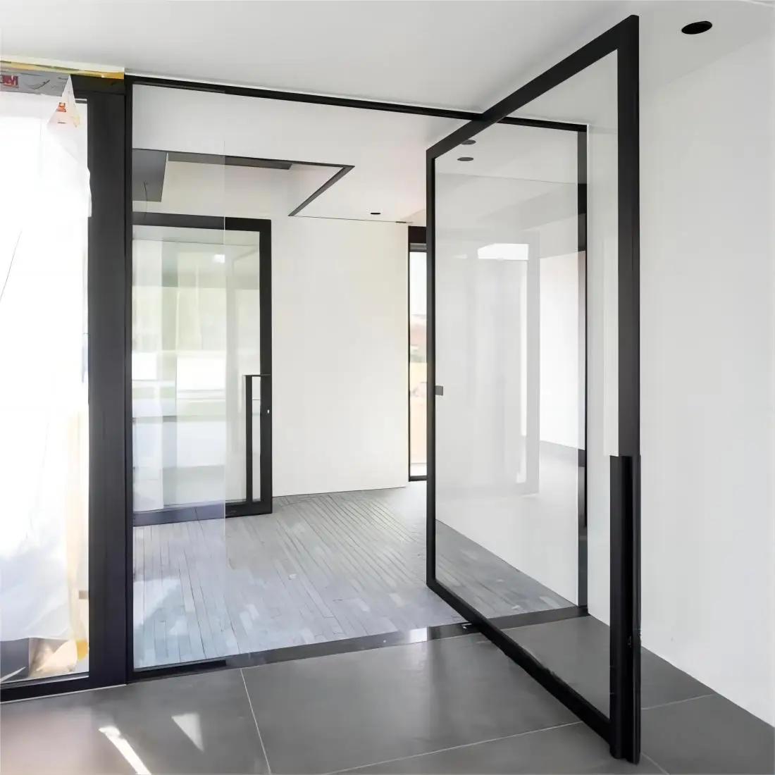 BROchao Aluminium Pivot Door Interior Double Glazed Glass Door Exterior Main Entrance Entry for Houses Residential