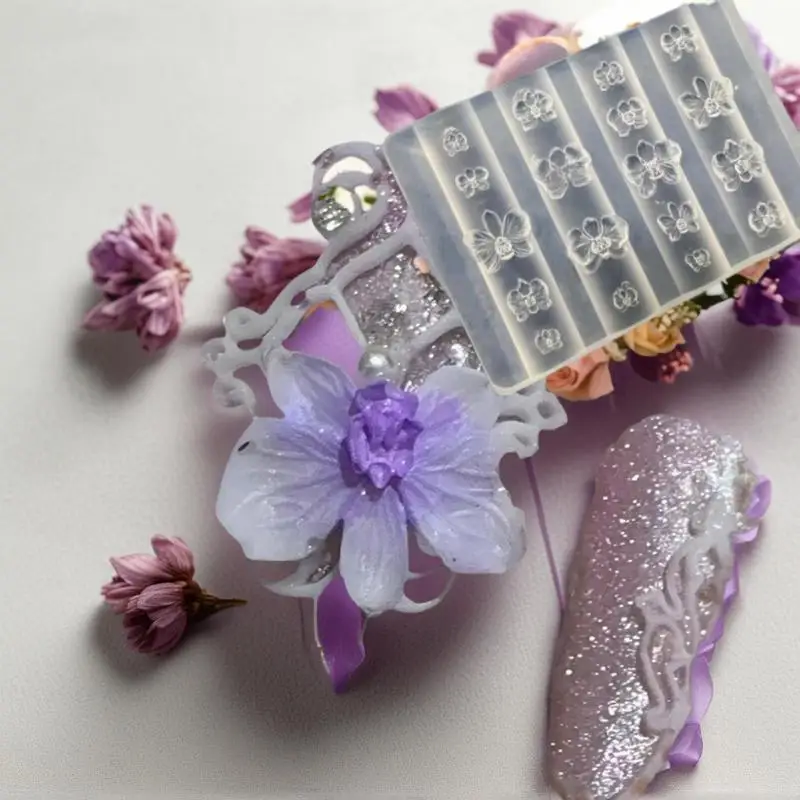 새로운 3D 팔레놉시스 꽃 실리콘 네일 몰드 DIY 달콤한 나비 난초 꽃 디자인 매니큐어 템플릿 조각 네일 아트 몰드 T