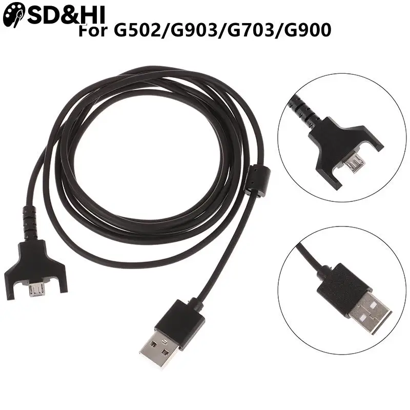 1.8M USB Charging Mouse Cable Weaving Wire Replacement For Logitech G502 G900 G903 G703 G Pro Wireless Gaming Mouse Durable