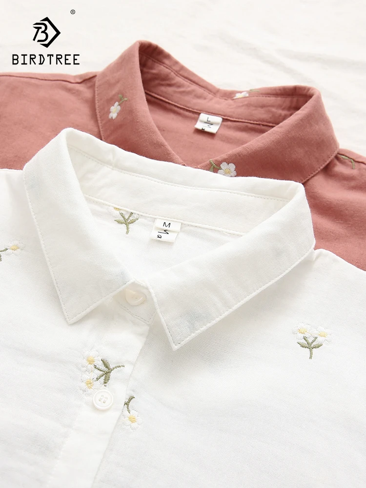 1pc Leaf & Flower Print Button V-Neck Loose Top, Suitable For Summer And Autumn | ChicGrl