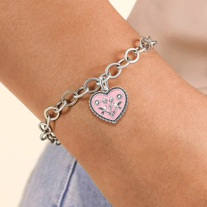 Verstellbare 925 Sterling Silber Vintage Anhänger Mode Herzförmige Charms Perlen Passend für Original Armband Halskette DIY Schmuck – Detail 28
