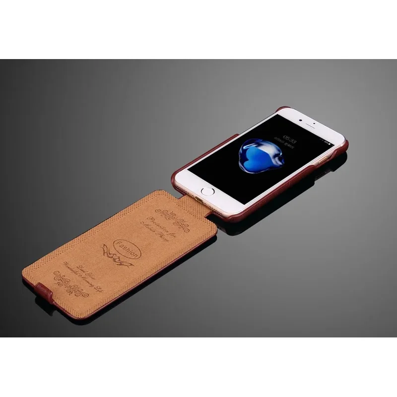 Genuine Leather Vertical Flip Luxury Phone Cover Case