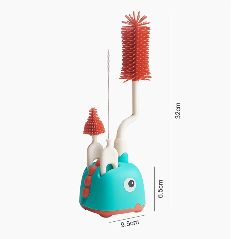 Silicone Brush for Bottles 360 Degree Rotation Baby Bottle Pacifier Cleaning Brush Nipple Dropper Brushes Set bottle brush bottle cleaning brush cleaning brush cleaning brush set