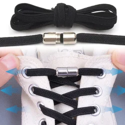Shoelaces for Sneaker Press Lock No Tie Shoe Laces Without Ties Elastic Shoe Lace 8MM Widened Flat Shoelace for Shoes Kids Adult