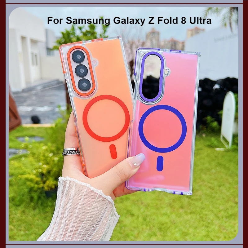 Magnetic Colorful Hybrid Phone Case with Aluminum Buttons