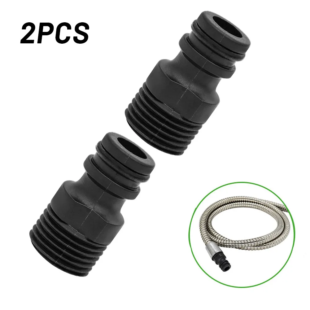 2Pcs 1/2" BSP Threaded Tap Quick Connectors Adaptor Garden Water Hose Quick Pipe Nipple Connector Fitting