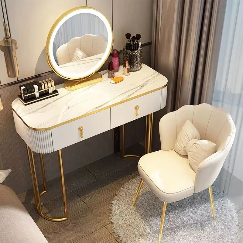 

Modern Drawers Dressing Table Corner Bedside Computer Storage Nordic Dressing Table Mirror Toaletka Z Lustrem Luxury Furniture