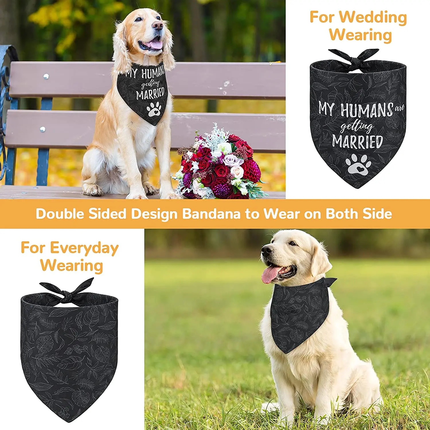 Title 7, 2 Pcs/Lot Dog Bandana Wedding Engagement Photos...