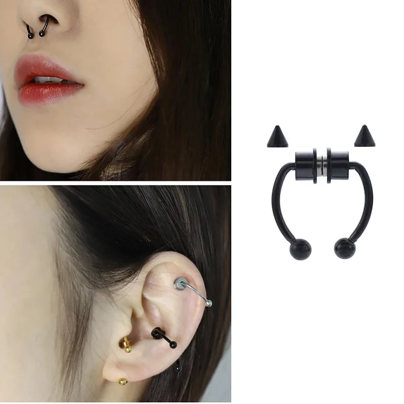 6 Pares Aretes Piercing Falso Con Imán