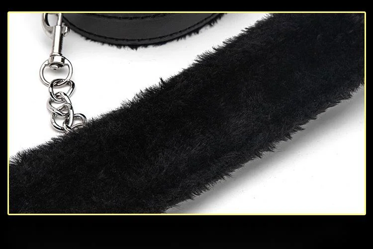 Produits pour adultes Menottes liées, croix, peluche en cuir, ensemble amusant de 3 pièces, jouets groupés_voghion.com