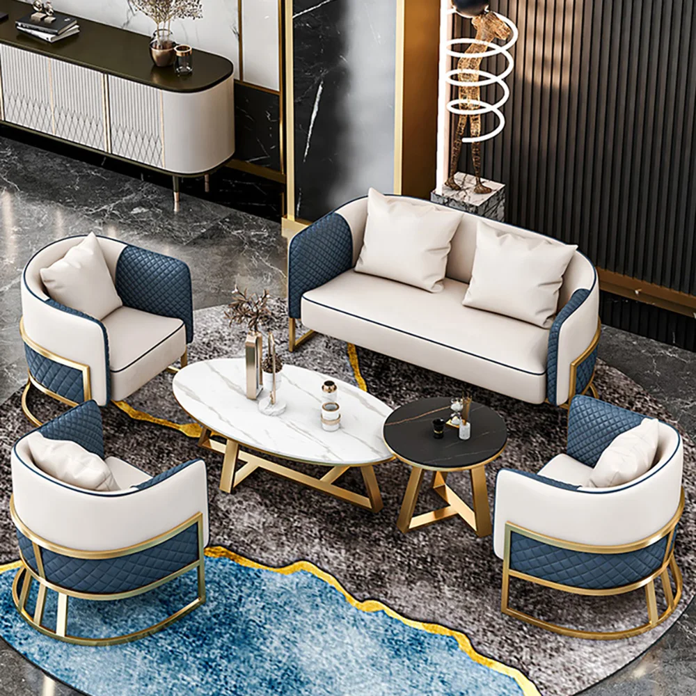 Modern Sofa Combination Office Reception Card Seat Milk Tea Cafe Table and Chair Commercial Furniture