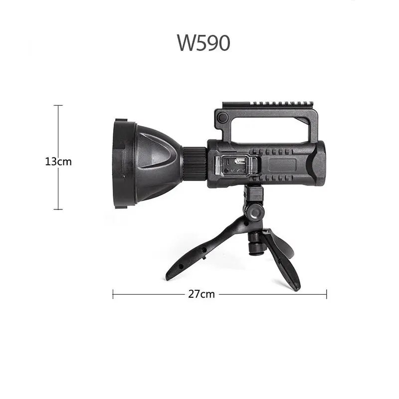 LED Flashlight Portable Strong Light Long-range LED Flashlight USB Output Rechargeable Hand Lamp High Power Handheld Searchlight