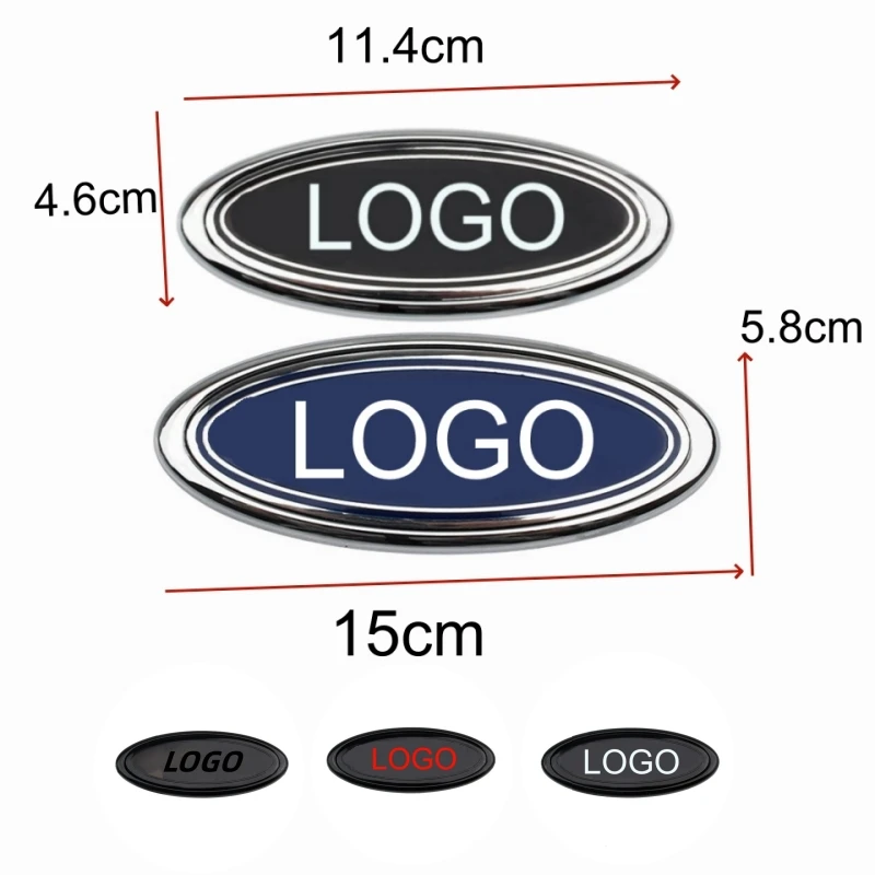 

1pcs Car Front Hood Bonnet Badge Metal Grille Emblem Rear Trunk Sticker For Fiesta Focus 2 mk3 Mondeo mk4 Mustang Ranger Kuga