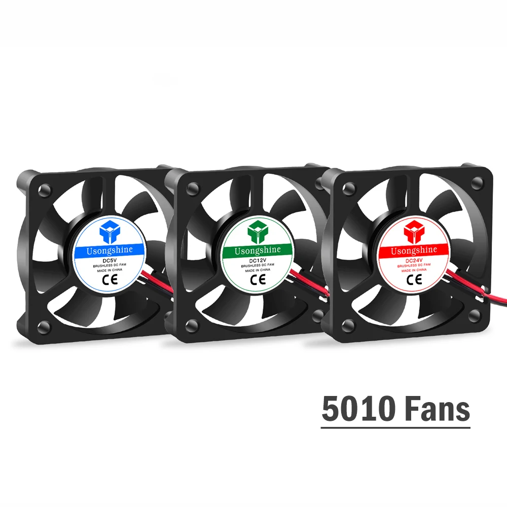 Cooling Turbo Fan 12V&24V Brushless 2Pin For Extruder DC Cooler Blower Part 5015/4010/4020 Black Plastic Fans 3D Printer Parts cooling fans,3d printer parts
