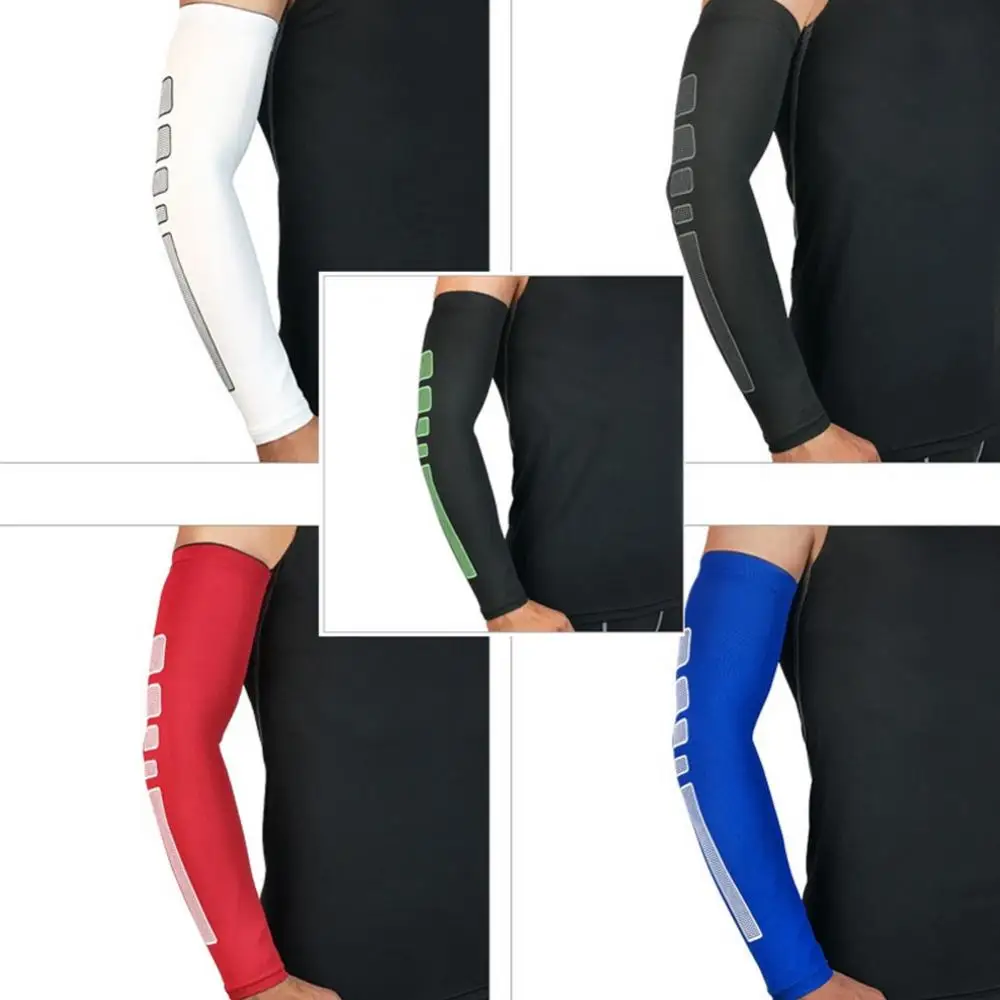 Sun Protection Arm Sleeves Arm Sleeves Cooling Arm Sleeves Basketball Elbow Protectors 1pc Sport Arm Warmers Sleeves Bike Cycling Breathable Running Fitness Protective Elbow Pads Basketball Arm Guard For Men&Women