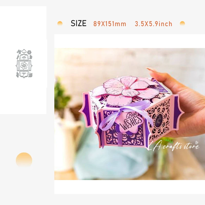 

Hexagonal Box Craft Metal Stencil Mold Cutting Dies Scrapbooking Album Paper Cards Decorative Crafts Embossing Die Cuts 2023 New
