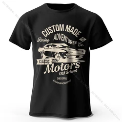 Vintage Oversized Old School Graphic Tee - 100% Cotton Unisex Summer Top - XXXL (Black)