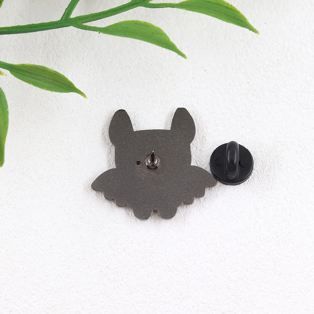 Bat Badge Enamel Pin - Weird Funny Animal Brooch, Ugly Cute Monster Design, Chibi Abstract Lapel Pin, Novelty Jewelry