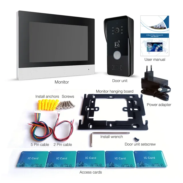 2-wire IP video intercom system TUYA wireless WiFi intelligent doorbell motion detection ID card unlocking, etc 6