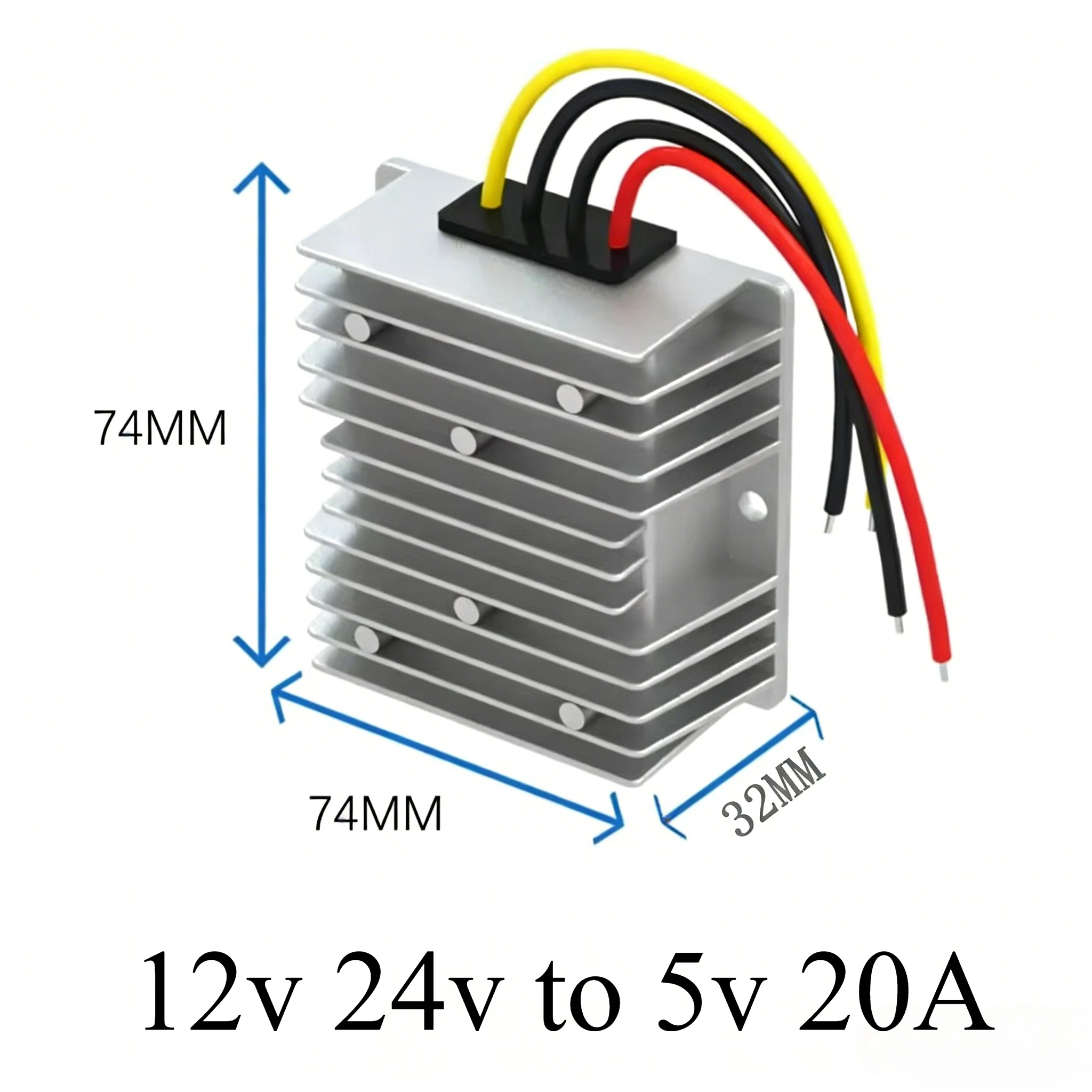 High-Performance Step-Down Voltage Converter — 12V/24V to 5V, 50A-1A Adjustable Buck Power Supply Regulator