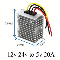 High - Performance Step - Down Voltage Converter - 12V/24V to 5V, 50A - 1A Adjustable Buck Power Supply Regulator - 5V (12v 24v to 5v 20A)