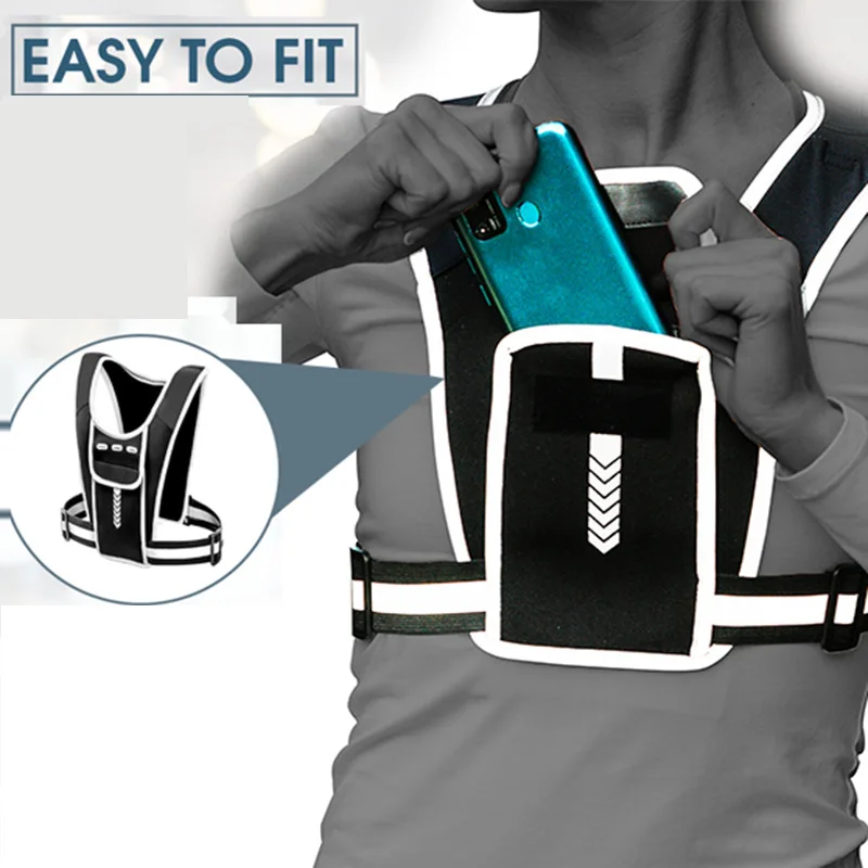 Motorcycle Vest Chest Phone Holder Reflective Running Sport Water Bag Backpack Cycling Trail Hydration Knapsack Water Rucksack