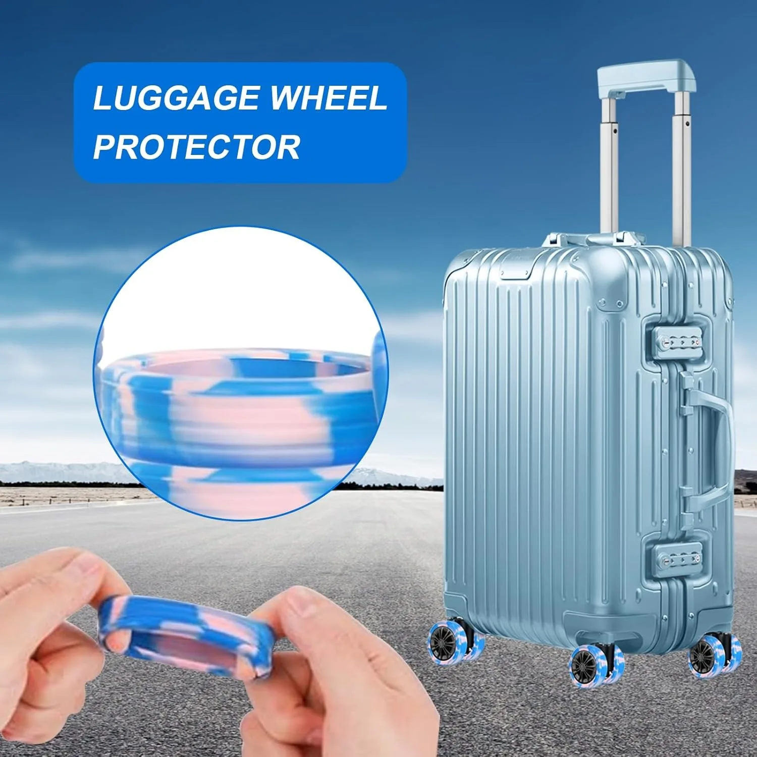 4-40pcs Luggage Wheel Covers Silicone Suitcase Wheel Covers Luggage Wheel Protector Heavy Duty Noise-Proof Accessories 4