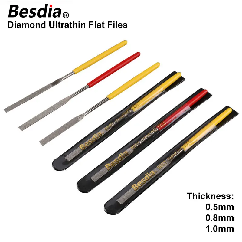 TAIWAN Besdia Diamond Files Thin Flat Files Ultrathin Carborundum Alloy Files 0.5mm 0.8mm 1.0mm