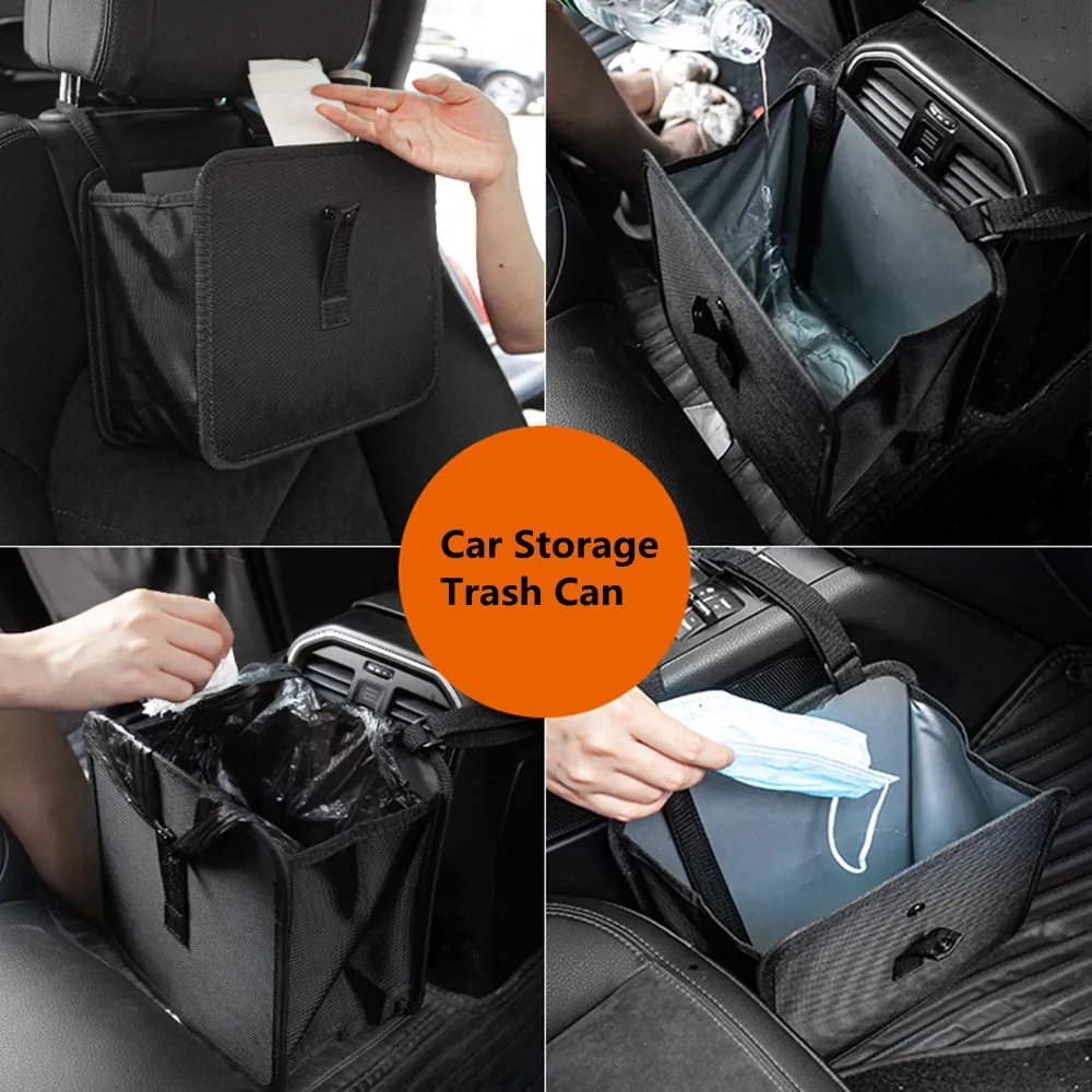 

Car Trash Can Folding Portable Multifunctional Seat Back Hanging Storage Bag Waterproof Automobile Garbage Organizer Case