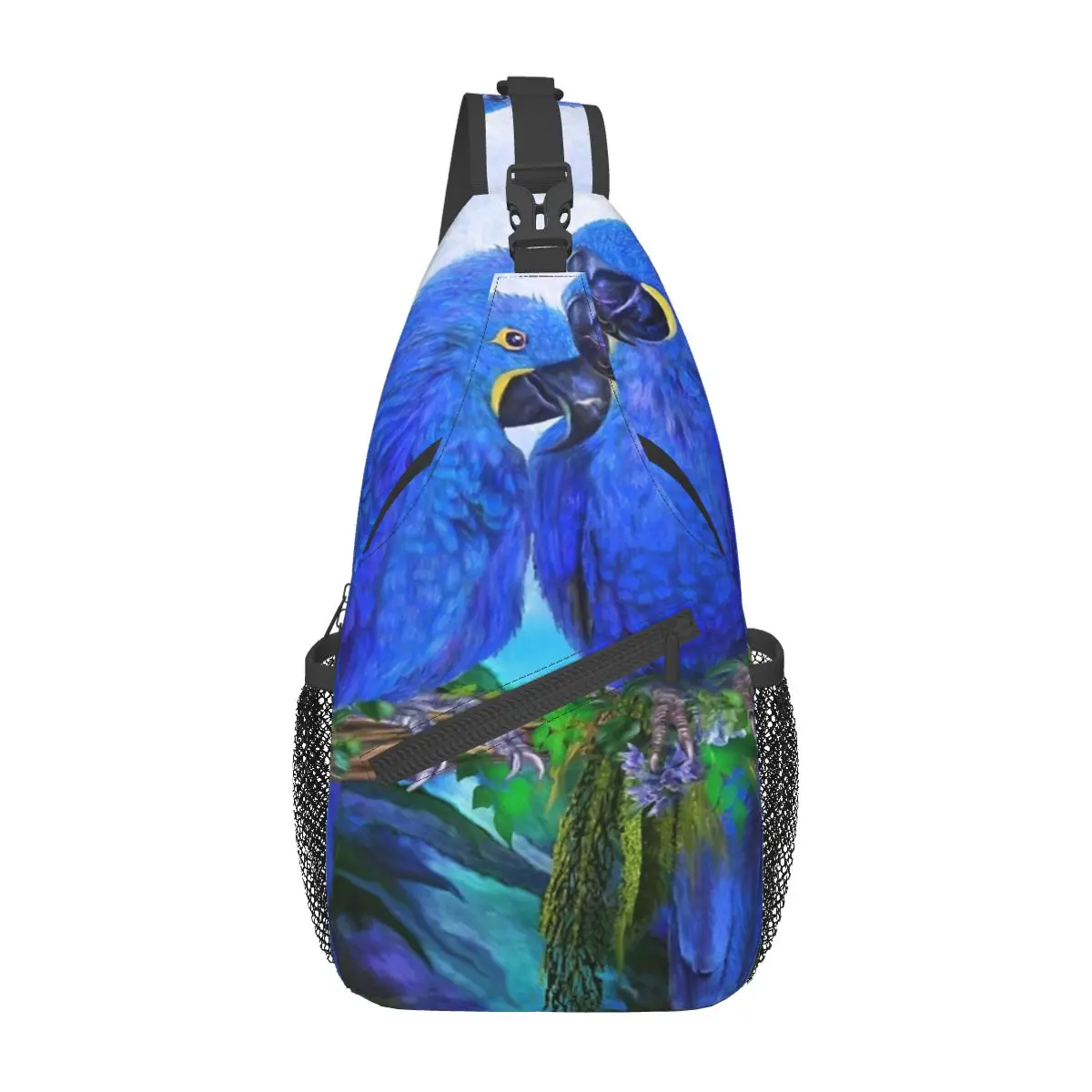

Tropic Spirits - Hyacinth Macaw Chest Bag Retro Polyester fabric School Cross chest bag Multi-Style