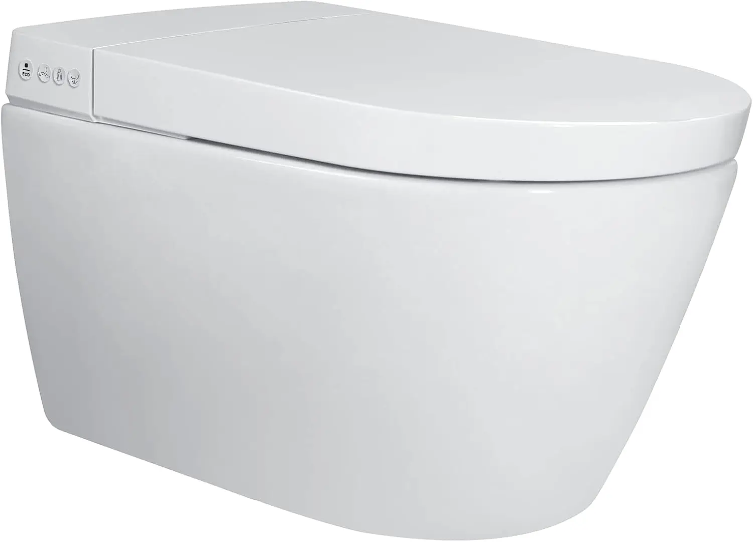 Aqueous in-Wall Smart Toilet Combo Set - Toilet Bowl with Bidet Seat Tank and Carrier System (2 X 4 Studs) Chrome Push Buttons 3