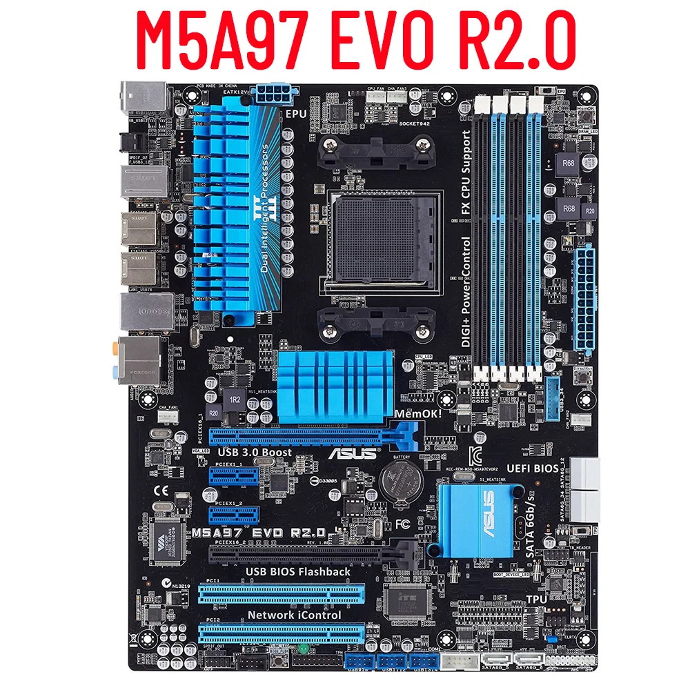 Placa base am3 asus m5a97 evo r2 0 am3 amd 970 fx phenom ii athlon