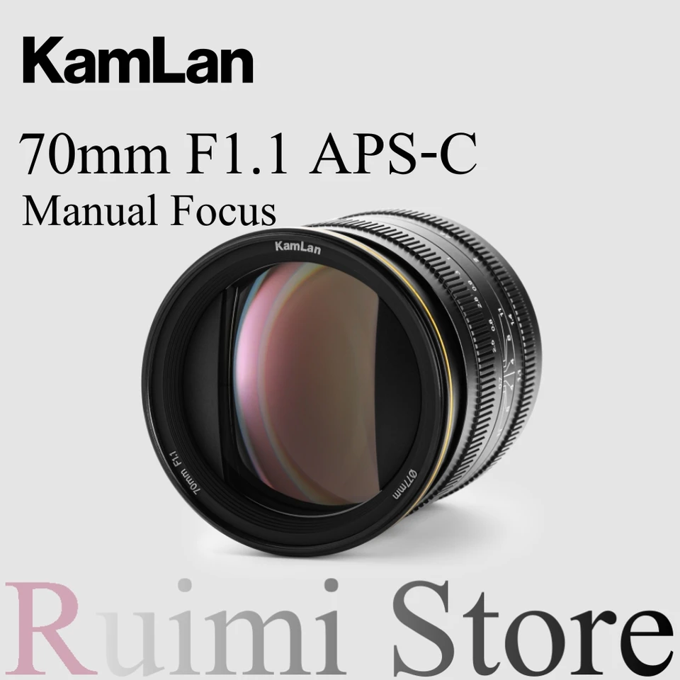 Kamlan　70mm　F1.1　EOS-M　EF-M Kamlan 70mm f1.1 APS-C Large Aperture Manual focus Lens For Canon