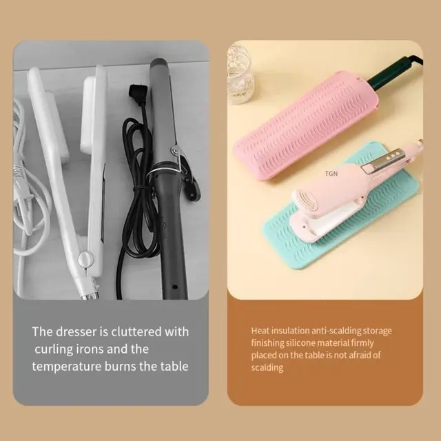 Portable Curling Iron Heat Cover Multifunctional Silicone Heat Shield Hair  Straightener Storage Bag Silicone Perm Pad Hair Tools - AliExpress