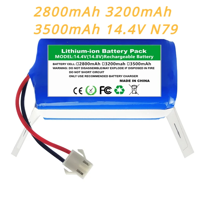 

3500mAh 14.4V N79 Li-ion Battery for Ecovacs Deebot N79 N79S DN622, For Eufy Robovac 11, 11S, 11S MAX, 12, 15C, 15C MAX, 15T, 30