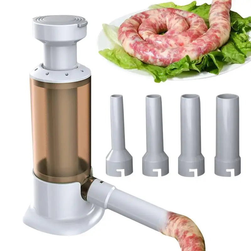

Sausage Stuffer With 4 Different Sizes Stuffing Tubes Horizontal Sausage Maker Homemade Kitchen Meat Sausage Filler machine tool