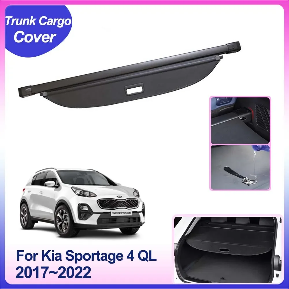 

Trunk Cargo Cover for Kia Sportage 4 QL GT-Line 2017~2022 Rear Privacy Shield Shade Curtain Security Partition Board Accessories