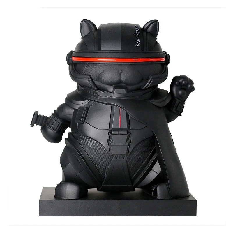 

Cyberpunk Lucky Cat Statue Resin Muscle Arm Figurines Waving Arm Fortune Cat Powered Home Office Decor Collection Ornament Gift
