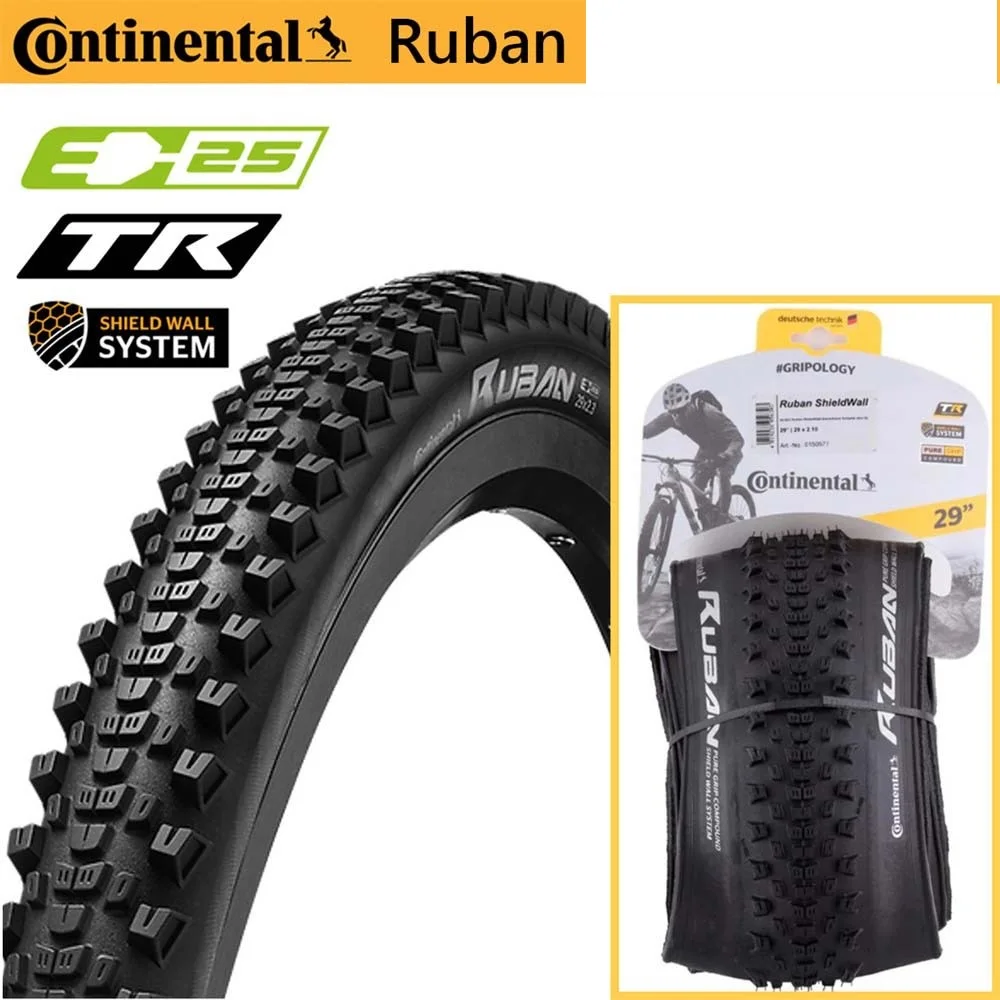 Continental Ruban Pneumatici Per Mountain Bike Tlr 27.5/29 "E25 Pneumatico Mtb Tubeless 27.5/29*2.1 27.5/29*2.3 Pneumatico Pieghevole Antiforatura