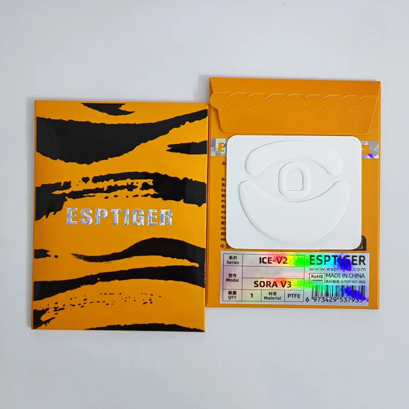 새로운 도착 e스포츠 타이거 마우스 스케이트 마우스 피트 아이스 (Ninjutso Sora V3 마우스 피트용) 2.5D 엣지 글라이드 커브 엣지